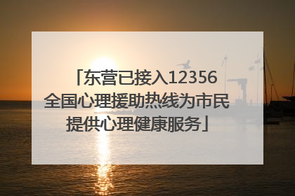 东营已接入12356全国心理援助热线为市民提供心理健康服务
