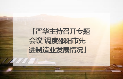 严华主持召开专题会议 调度邵阳市先进制造业发展情况