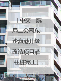 中交一航局二公司东沙渔港升级改造项目灌柱桩完工