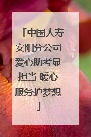 中国人寿安阳分公司爱心助考显担当 暖心服务护梦想