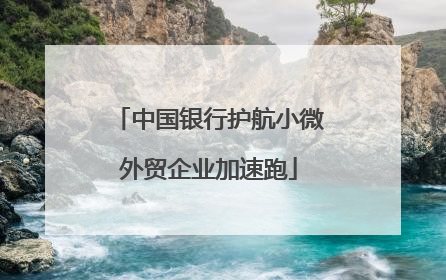 中国银行护航小微外贸企业加速跑
