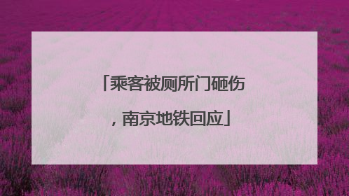 乘客被厕所门砸伤，南京地铁回应
