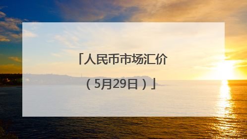 人民币市场汇价（5月29日）