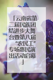 云南省第二届民族团结进步大舞台暨第八届“农民工”专场惠民演出活动启幕