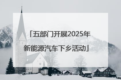 五部门开展2025年新能源汽车下乡活动