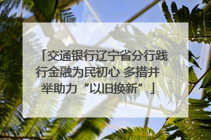 交通银行辽宁省分行践行金融为民初心 多措并举助力“以旧换新”