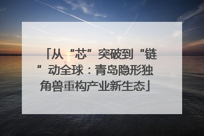 从“芯”突破到“链”动全球：青岛隐形独角兽重构产业新生态