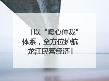 以“暖心仲裁”体系，全方位护航龙江民营经济