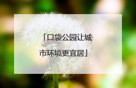 口袋公园让城市环境更宜居
