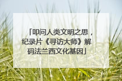 叩问人类文明之思，纪录片《寻访大师》解码法兰西文化基因