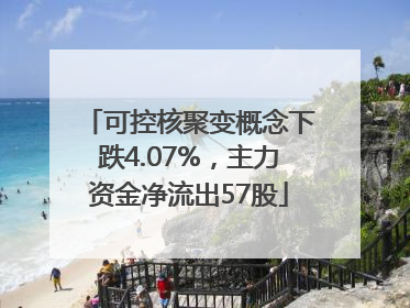 可控核聚变概念下跌4.07%，主力资金净流出57股