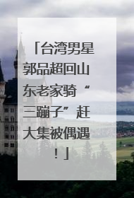 台湾男星郭品超回山东老家骑“三蹦子”赶大集被偶遇！