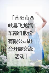 南阳市西峡县飞龙汽车部件股份有限公司赴台开展交流活动
