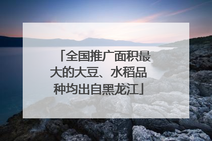 全国推广面积最大的大豆、水稻品种均出自黑龙江