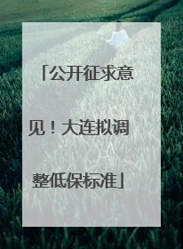 公开征求意见！大连拟调整低保标准