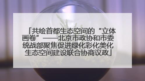 共绘首都生态空间的“立体画卷”——北京市政协和市委统战部聚焦促进绿化彩化美化生态空间建设联合协商议政