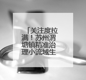 关注度拉满！苏州渭塘镇精准治理小流域生态环境