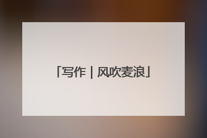 写作｜风吹麦浪