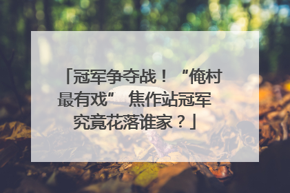 冠军争夺战！“俺村最有戏” 焦作站冠军究竟花落谁家？