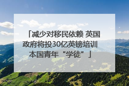 减少对移民依赖 英国政府将投30亿英镑培训本国青年“学徒”