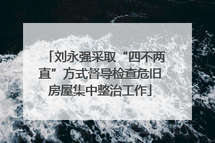 刘永强采取“四不两直”方式督导检查危旧房屋集中整治工作