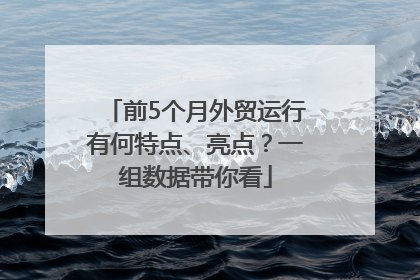 前5个月外贸运行有何特点、亮点？一组数据带你看