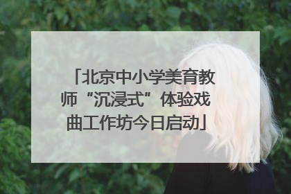 北京中小学美育教师“沉浸式”体验戏曲工作坊今日启动