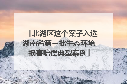 北湖区这个案子入选湖南省第三批生态环境损害赔偿典型案例