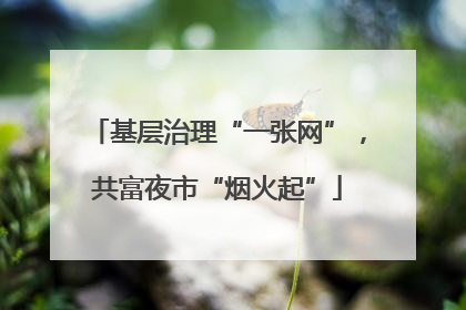 基层治理“一张网”，共富夜市“烟火起”