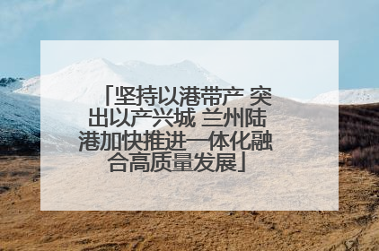 坚持以港带产 突出以产兴城 兰州陆港加快推进一体化融合高质量发展