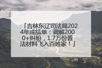 吉林东辽司法局2024年成绩单：调解2000+纠纷，1.7万份普法材料飞入百姓家！