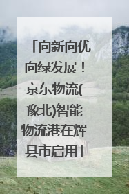 向新向优向绿发展！京东物流(豫北)智能物流港在辉县市启用