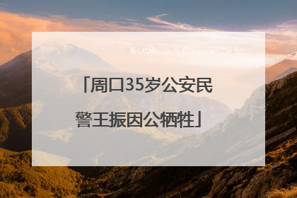 周口35岁公安民警王振因公牺牲