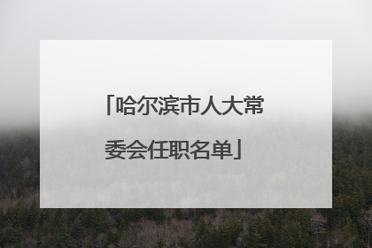 哈尔滨市人大常委会任职名单