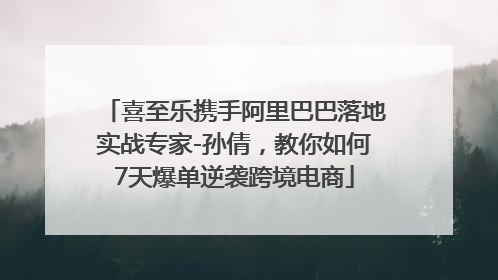 喜至乐携手阿里巴巴落地实战专家-孙倩，教你如何7天爆单逆袭跨境电商