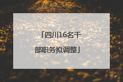 四川16名干部职务拟调整