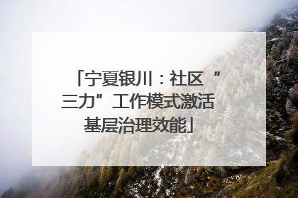 宁夏银川：社区“三力”工作模式激活基层治理效能
