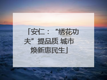 安仁：“绣花功夫”提品质 城市焕新惠民生