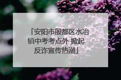 安阳市殷都区水冶镇中考考点外 掀起反诈宣传热潮