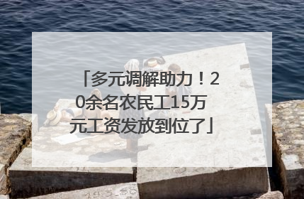 多元调解助力！20余名农民工15万元工资发放到位了