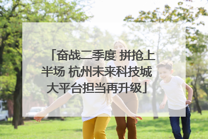 奋战二季度 拼抢上半场 杭州未来科技城大平台担当再升级