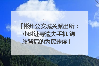 彬州公安城关派出所：三小时速寻遗失手机 锦旗背后的为民速度