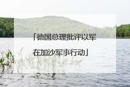 德国总理批评以军在加沙军事行动