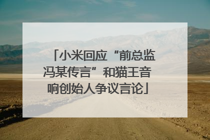 小米回应“前总监冯某传言”和猫王音响创始人争议言论
