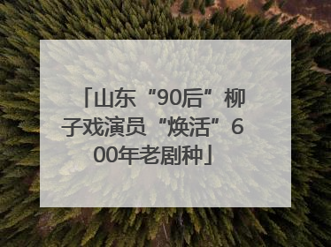 山东“90后”柳子戏演员“焕活”600年老剧种