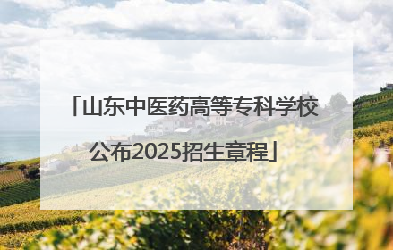 山东中医药高等专科学校公布2025招生章程