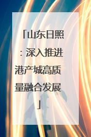山东日照：深入推进港产城高质量融合发展