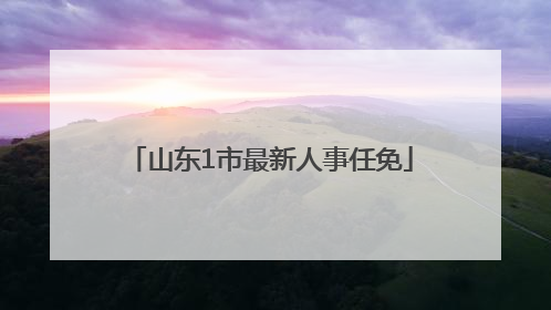 山东1市最新人事任免
