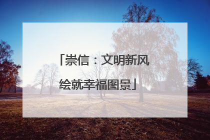 崇信：文明新风绘就幸福图景