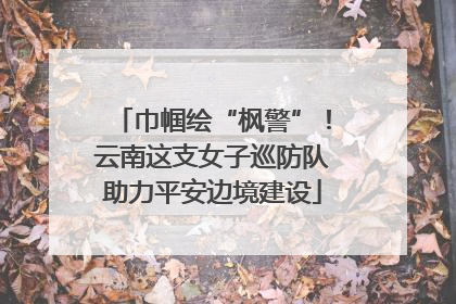 巾帼绘“枫警”！云南这支女子巡防队助力平安边境建设